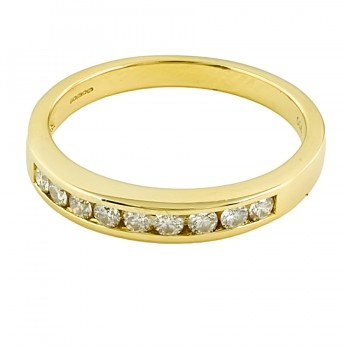 18ct Gold Diamond Half Eternity Ring Size O